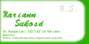 mariann sukosd business card